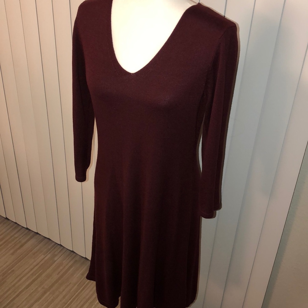 Burgundy sweater dress